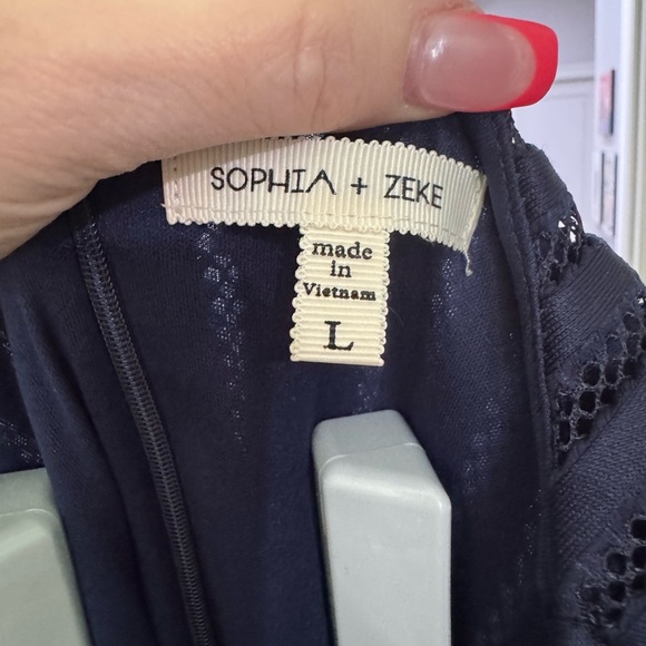 Sophia + Zeke Navy Fit and Flare Cocktail Mini Dress - Picture 2 of 10